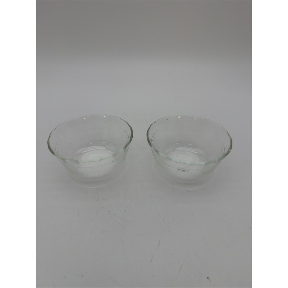 Pyrex Vintage Clear Glass Custard Dessert Ramekin Cups Set of 2